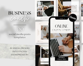 100 PLR MRR Business Coach Social Media Templates Business Owners Instagram TikTok Videos Canva Marketing Templates Branding Entrepreneurs