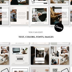 May include: A collage of images promoting online courses for property managers. The images feature people working on laptops and the text "Looking for a property manager?"  The collage also includes the text "Online Courses Sale" and "www.yourwebsite.com".
