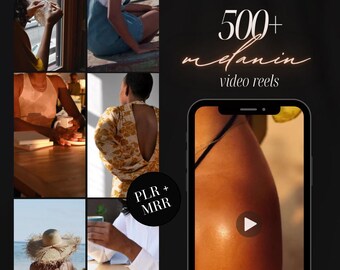 500 PLR MRR Melanin Women TikTok Instagram Video Reels Canva Faceless Aesthetic Business Reels Videos Social Media Marketing Template