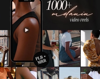 1000 PLR MRR Melanin Women TikTok Instagram Video Reels Canva Faceless Aesthetic Business Reels Videos Social Media Marketing Template