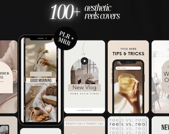 100 PLR MRR Instagram Reel Covers Templates Marketing Tiktok Business Owners Instagram Posts Canva Branding Kit For Entrepreneurs Influencer