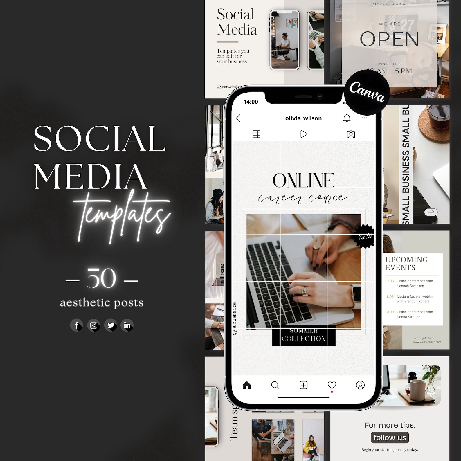 50 PLR MRR Social Media Business Marketing Templates Business Owners ...