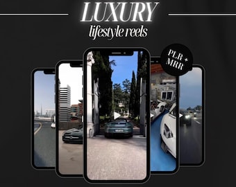 100 PLR MRR Luxury Lifestyle Car TikTok Instagram Video Reels Canva Faceless Aesthetic Business Reels Videos Social Media Marketing Template
