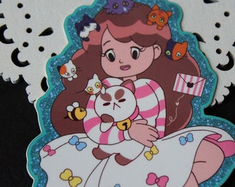 BEE and Puppycat STICKERS : Matte Vinyl Stickers | Cat Cafe | Lazy in Space