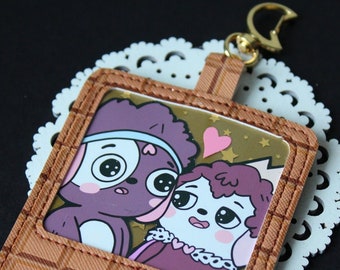 Gameboy Keychain:  KING and PUDDLE Aliens | Kawaii Wallet Keychain | Card Holder Keychain Summer Camp Island