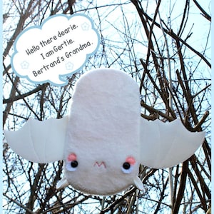 SwitchPal: GERTIE, Bertrands oma, de albinovleermuis | Kawaii-schakelaar | Beschermende Nintendo Switch-draagtas | Switch LITE-hoes |