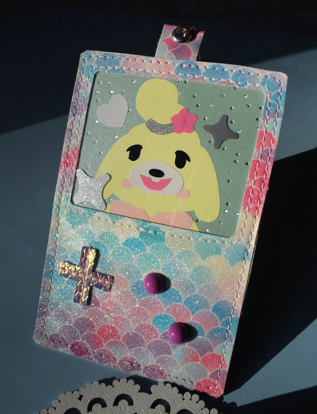 Gameboy Keychain Isabelle ACNH Kawaii Wallet Keychain Card Holder