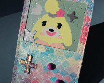 Gameboy Keychain: Isabelle ACNH | Kawaii Wallet Keychain | Card Holder Keychain