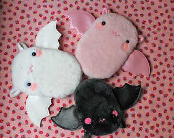 POCKETPal: BERTRAND, the Strawberry Loving Bat | Grandma Gertie | Straw.Bertie | Kawaii Plush Bat Coin Purse | Bat Keychain | Earphone Case