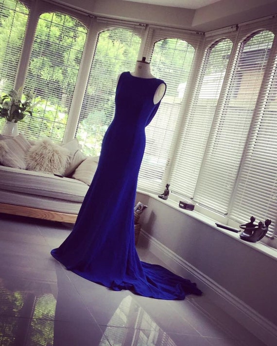 Backless Stretchy Crepe Gown