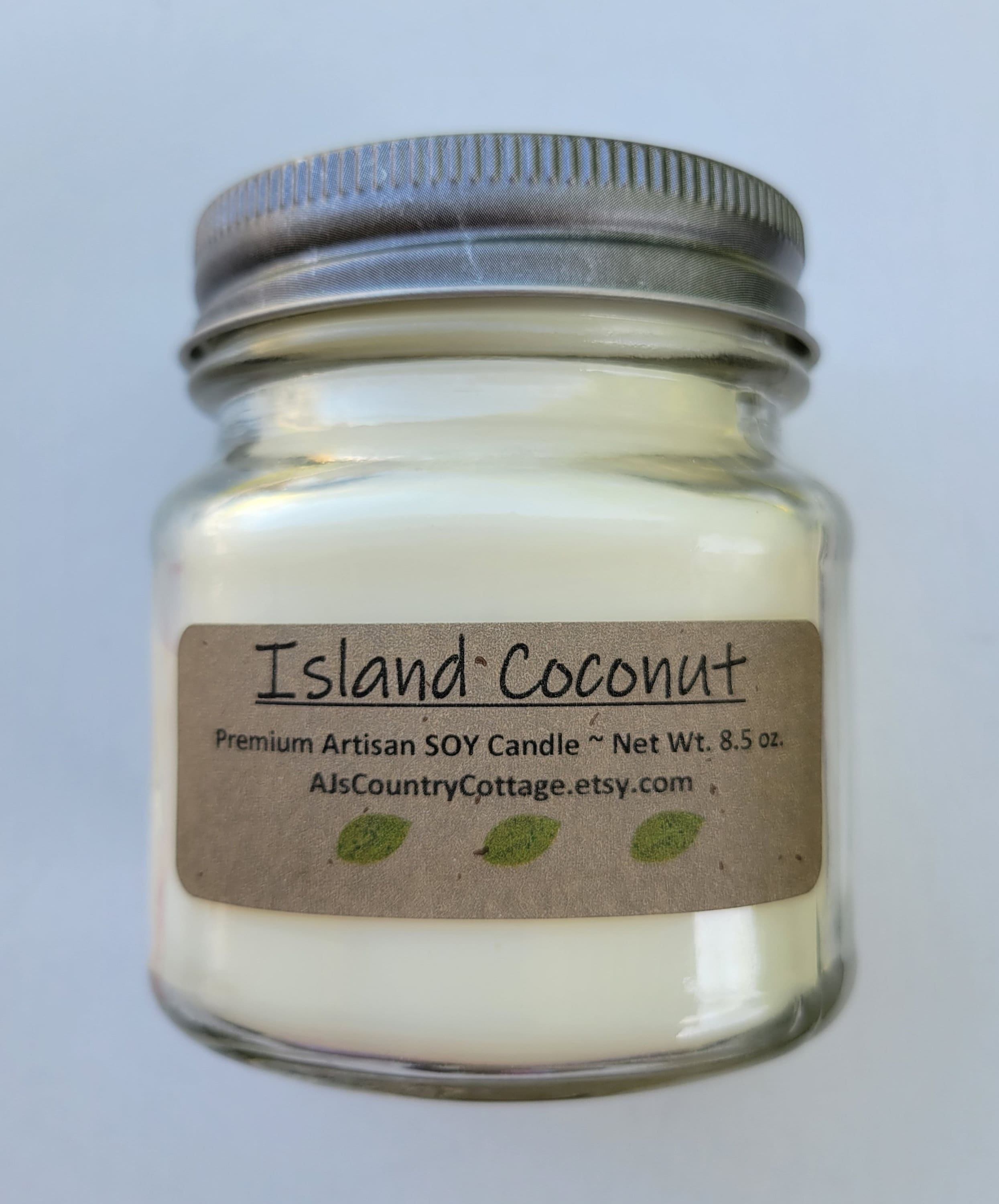 Island Coconut Soy Candle - Tropical Scent, 8 Oz Mason Jar - Etsy