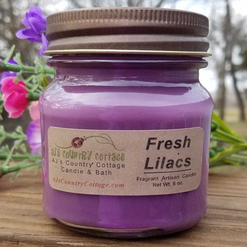 FRESH LILAC CANDLE Floral Candles Flower Candles Spring Etsy