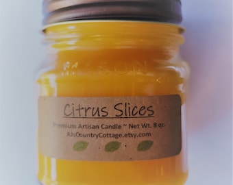 Citrus Slices Candle – Handmade 8 oz Mason Jar Candle