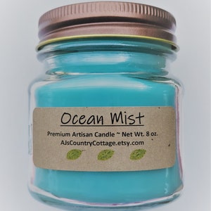 OCEAN MIST CANDLE - Ocean Candle, Salty Sea Air Candle, Beach Candle, Fresh Clean Candles, Ocean Breeze Candle, Sea Breeze Candle, Summer
