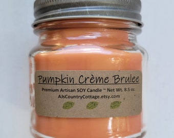 PUMPKIN CREME BRULEE SoY Candle - Pumpkin Candles, Vanilla Candles, Cinnamon Candles, Spice Candles, Caramel Candles, Autumn Fall Candles