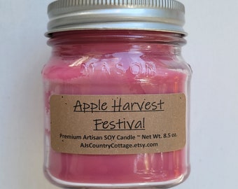 APPLE HARVEST FESTIVAL Soy Candle, Apple Candles, Spice Candles, Fall Candles, Autumn Candles, Fall Decor, Autumn Decor, Scented Soy Candles