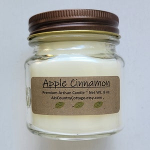 APPLE CINNAMON CANDLE Apple Candles, Cinnamon Candles, Classic Candles, Popular Candles, Scented Candles, Strong Candles, Rustic Decor image 1