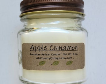 APPLE CINNAMON CANDLE - Apple Candles, Cinnamon Candles, Classic Candles, Popular Candles, Scented Candles, Strong Candles, Rustic Decor