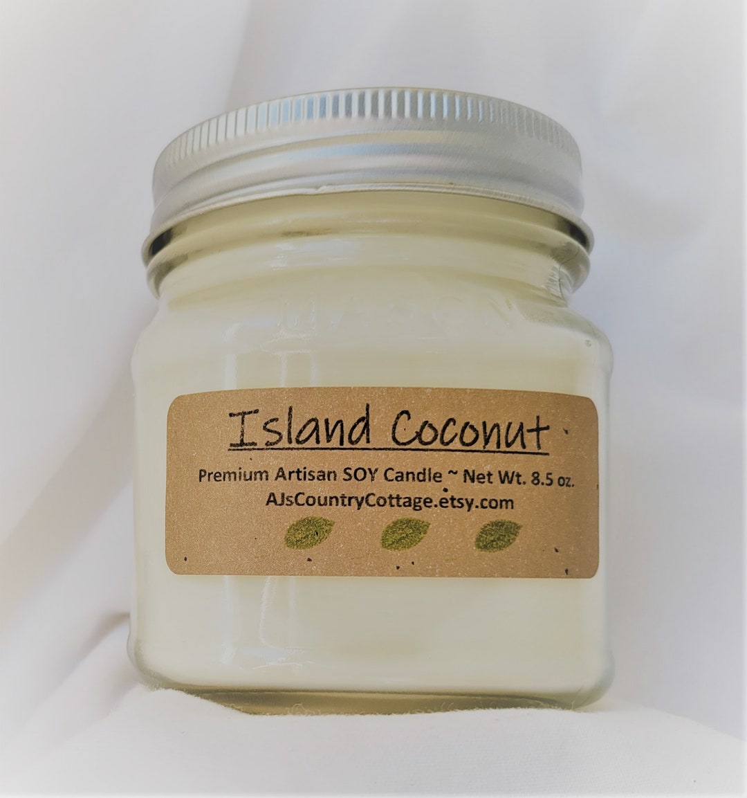 Island Coconut Soy Candle - Tropical Scent, 8 Oz Mason Jar - Etsy