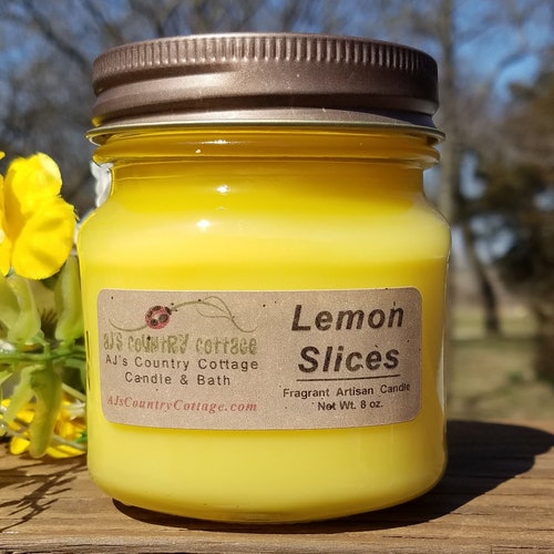 LEMON SLICES CANDLE - Lemon Candles, Citrus Candles, Fruit Candles, Popular Candles, Scented Candles, Strong Candles, Kitchen Candles