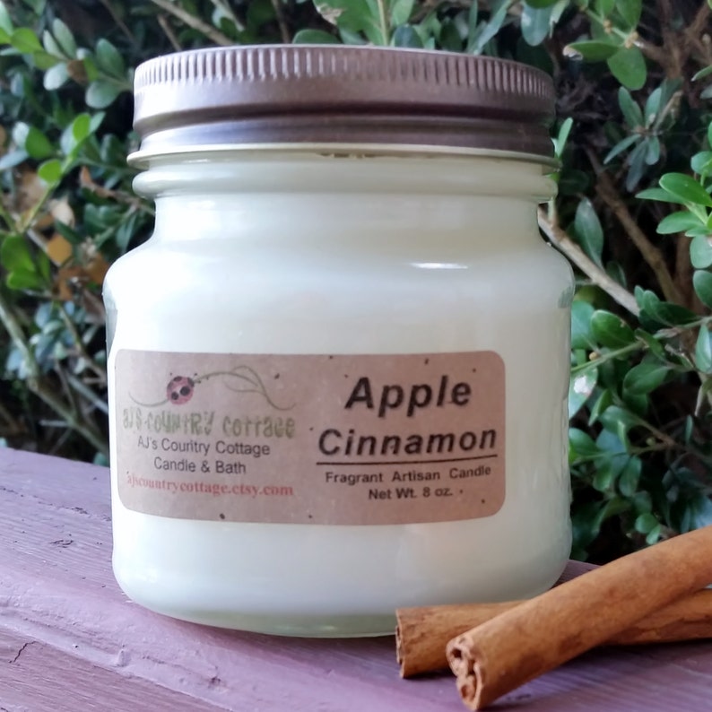 APPLE CINNAMON CANDLE Apple Candles, Cinnamon Candles, Classic Candles, Popular Candles, Scented Candles, Strong Candles, Rustic Decor image 3