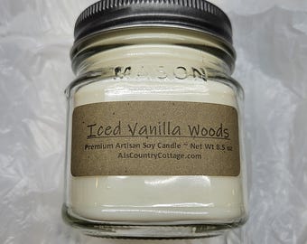 VANILLA WOODS SOY Candle - New! Woodsy, Vanilla, Musk, Lavender, Smoky, Masculine, Men