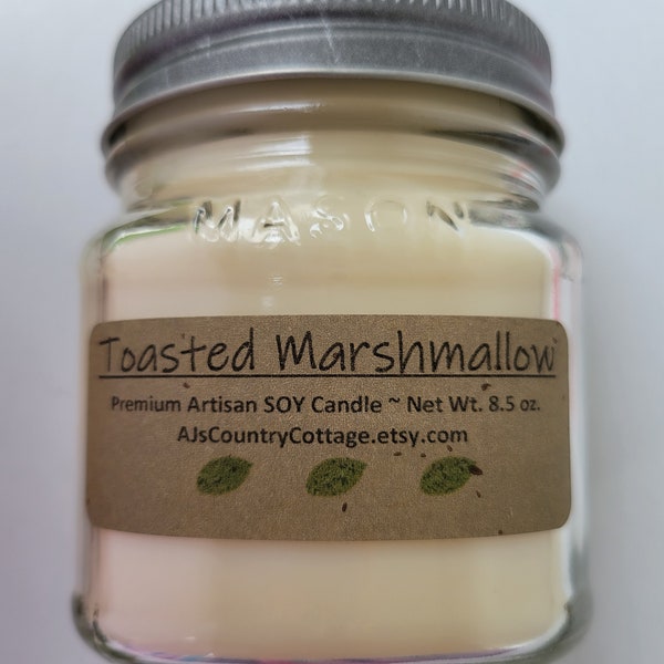 TOASTED MARSHMALLOW SOY Candle - Vanilla Candles, Fall Candles, Autumn Candles, Marshmallow Candles, Winter Candles, Sweet Candles