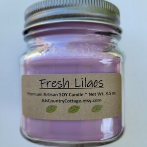 FRESH LILAC SOY Candle Floral Soy Candles Flower Soy Candles Spring Candles Spring Flowers, Scented Soy Candles, Mason Jar Candles image 2