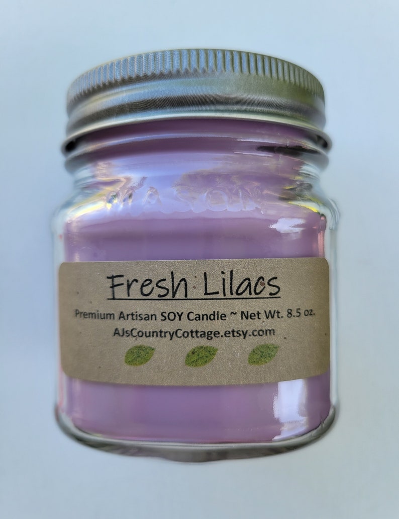 FRESH LILAC SOY Candle Floral Soy Candles Flower Soy Candles Spring Candles Spring Flowers, Scented Soy Candles, Mason Jar Candles image 2