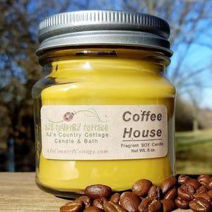 COFFEE HOUSE SOY Candle Coffee Scented Candles, Coffee Candles, Espresso Candles, Coffee Beans Scent image 2