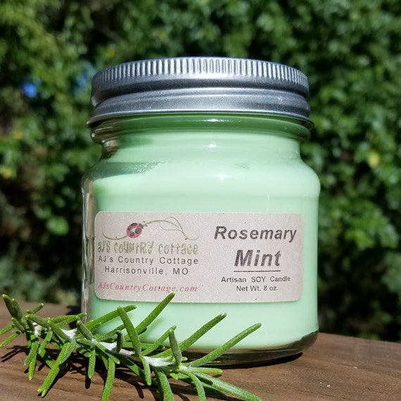 Fresh Herbs Mason Jar Candle - 16 oz - Herbal Star Candles