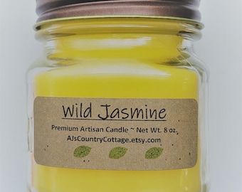 WILD JASMINE CANDLE - Jasmine Candles, Floral Candles, Flower Candles, Spring Candles, Summer Candles, Scented Candles, Strong Candles