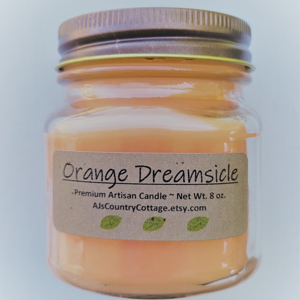 ORANGE DREAMSICLE CANDLE - Strong - Vanilla Citrus - Scented Candles