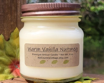 WARM VANILLA NUTMEG Candle - Scented Candles, Vanilla Candles, Spice Candles, Fall Winter Candles