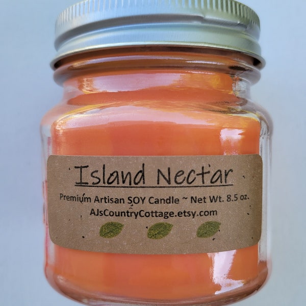 ISLAND NECTAR type SOY Candle - Fruit Candles, Mango Candles, Pineapple Candles, Berry Candles, Coconut Candles, Summer Candles, Scented