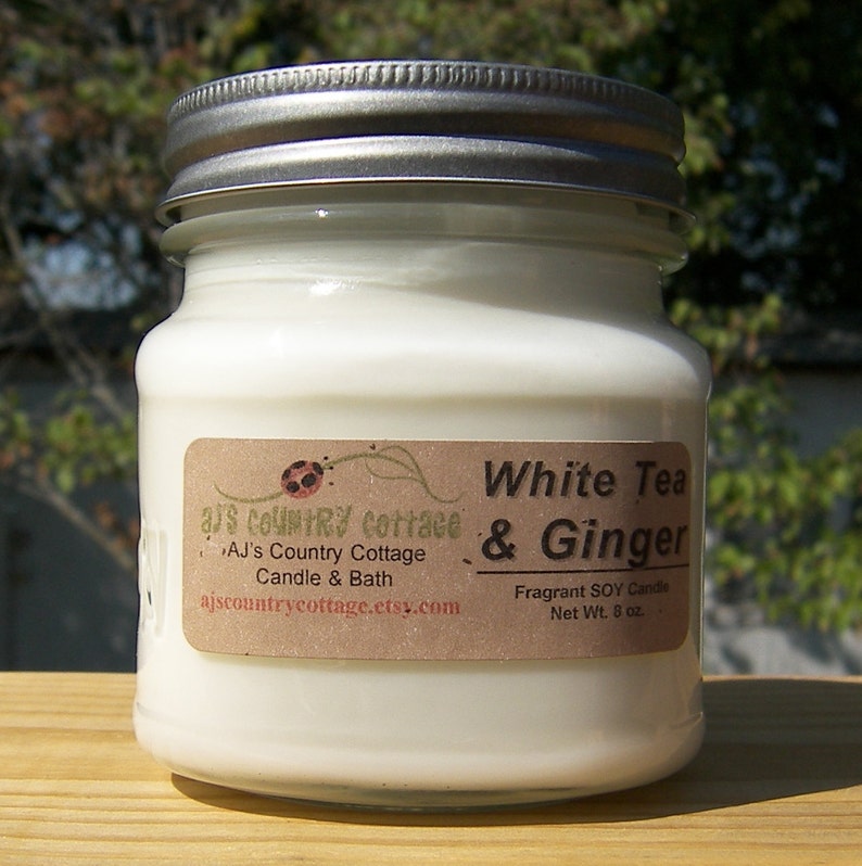 WHITE TEA and GINGER Soy Candle Fresh Clean Candles Spring Etsy