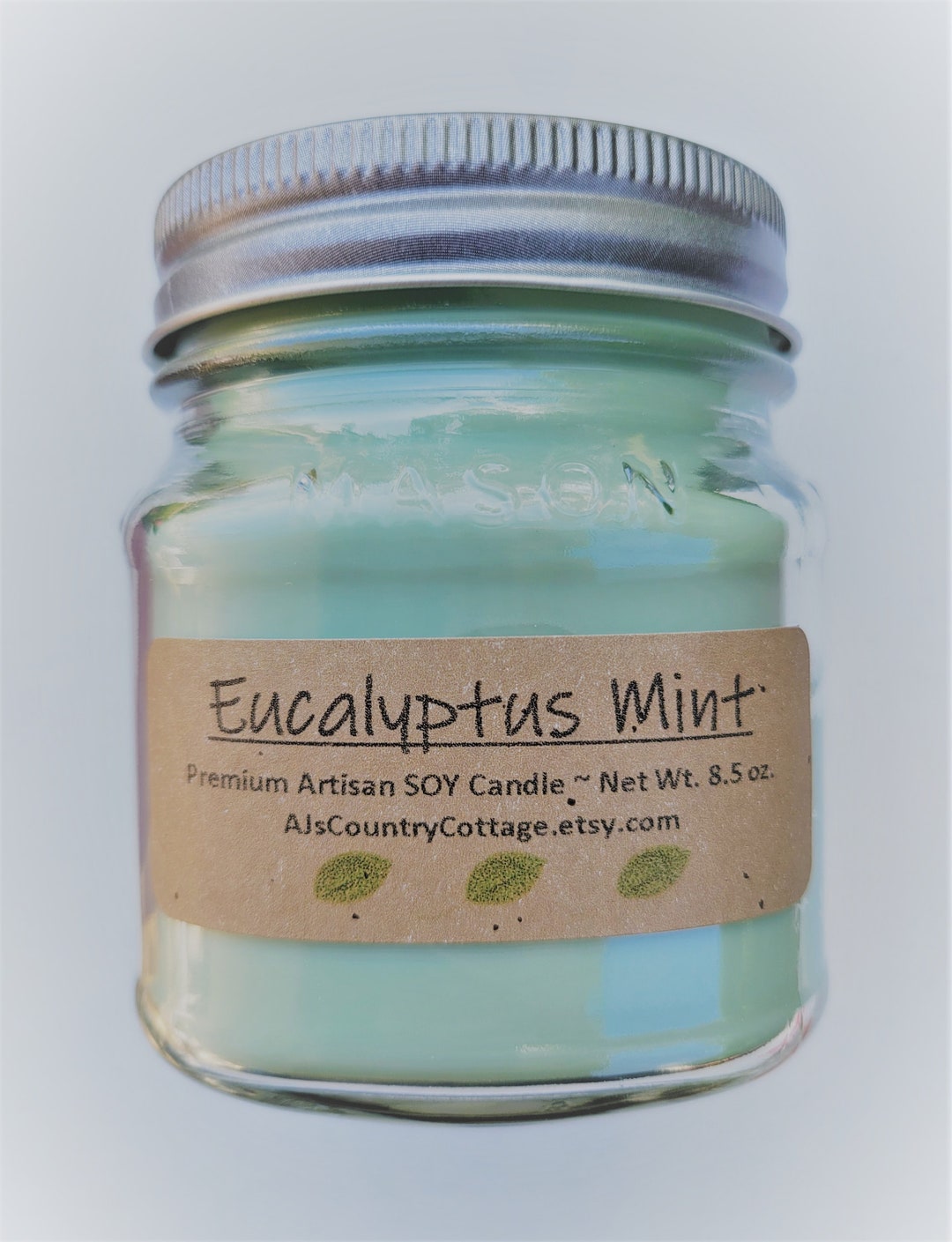 EUCALYPTUS MINT SOY Candle - Highly Scented - Mint Candles, Fresh Clean ...