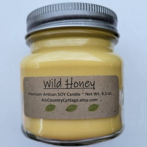 WILD HONEY SOY Candle Highly Scented True honey fragrance image 1