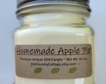 APPLE PIE Soy Candle - Scented Candles - Fall Decor - Autumn Decor - Fall Decorations - Autumn Decorations - Fall Candles, Autumn Candles