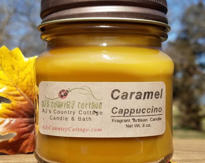 CARAMEL CAPPUCCINO CANDLE Coffee Candles Caramel Candles Etsy