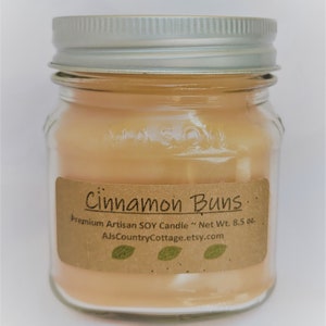 CINNAMON BUNS SOY Candle - Cinnamon Candles, Cinnamon Soy Candles, Scented Candles, Scented Soy Candles, Mason Jar Candles, Spice Candles