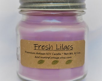 FRESH LILAC SOY Candle - Floral Soy Candles - Flower Soy Candles - Spring Candles - Spring Flowers, Scented Soy Candles, Mason Jar Candles