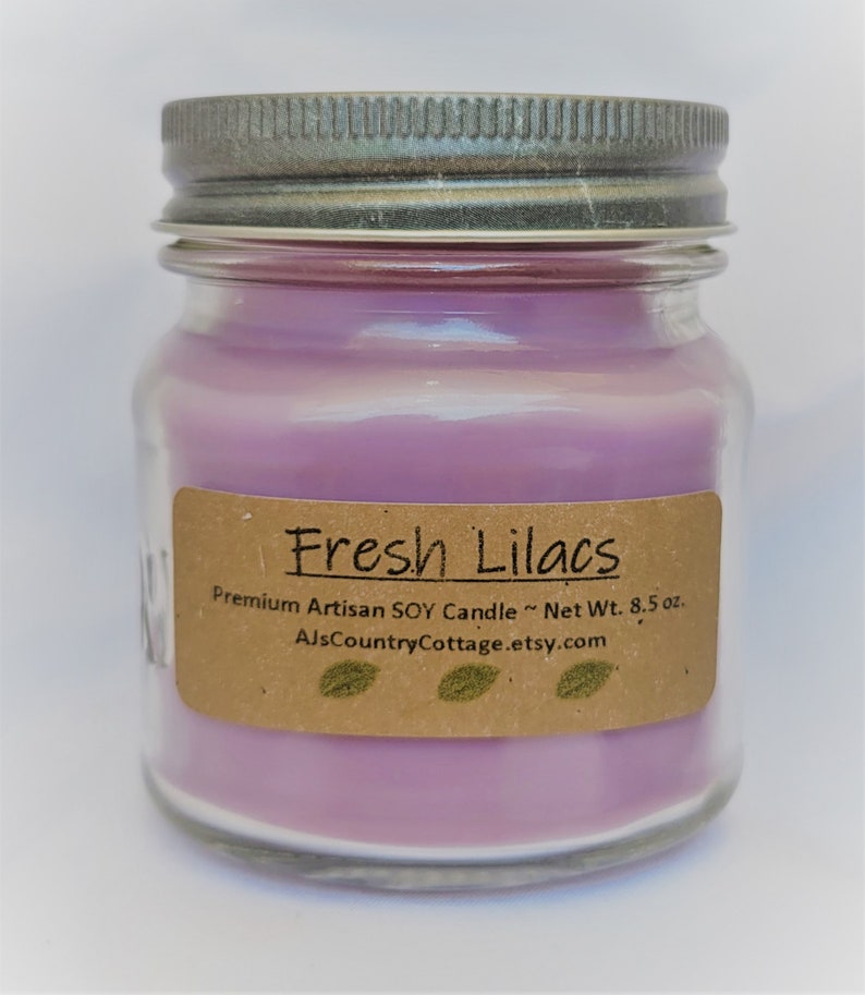 FRESH LILAC SOY Candle Floral Soy Candles Flower Soy Candles Spring Candles Spring Flowers, Scented Soy Candles, Mason Jar Candles image 1
