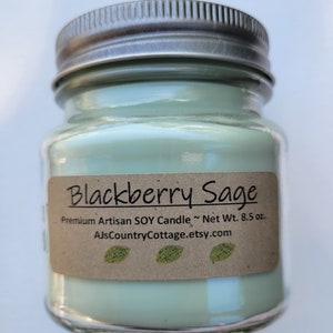 BLACKBERRY SAGE SOY Candle Fruit Candle Herbal Candle Spring Candles Fresh Clean Candles image 1