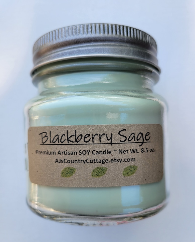 BLACKBERRY SAGE SOY Candle Fruit Candle Herbal Candle Spring Candles Fresh Clean Candles image 1