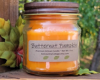 BUTTERNUT PUMPKIN CANDLE - Pumpkin Spice Candles, Fall Candles, Autumn Candles, Fall Decor, Autumn Decor, Cinnamon Candles, Pumpkin Candles