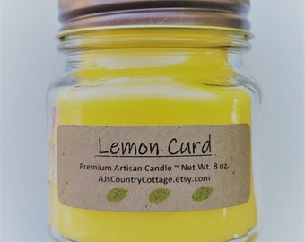 Lemon Curd Candle - Handmade Tart Creamy Scented Candle