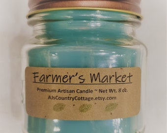 FARMER'S MARKET CANDLE - Green, herbal, scented, tomato leaf candle