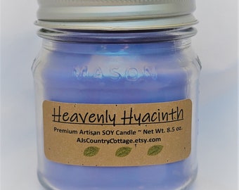 HEAVENLY HYACINTH SOY Candle - Floral Scented Candles, Spring Candles, Flower Scented Candles, Scented Soy Candles