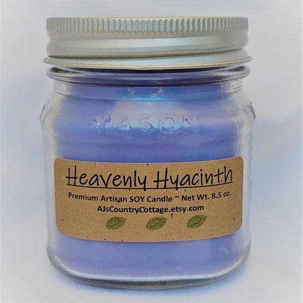 HEAVENLY HYACINTH SOY Candle - Floral Scented Candles, Spring Candles, Flower Scented Candles, Scented Soy Candles